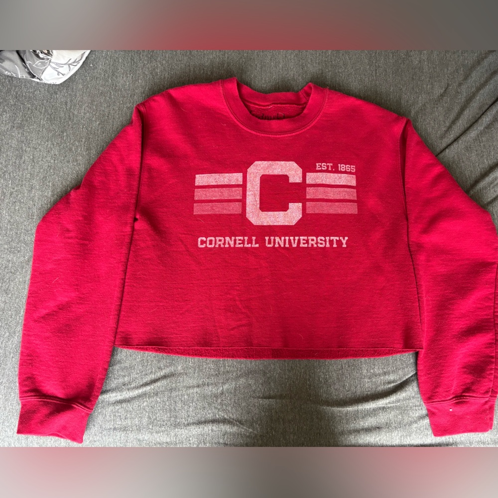 Red Cornell University Cropped Sweater